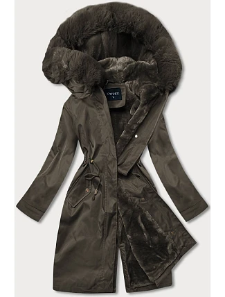 Dámská zimní bunda Teddy khaki (b537-11)