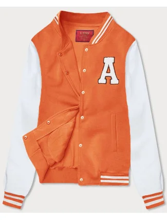 Oranžová dámská mikina typu "college" (AMG-57) Oranžová dámská mikina typu "college" (AMG-57)