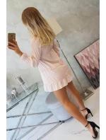 Šaty s ozdobnými volánky pudrově růžové Šaty s ozdobnými volánky pudrově růžové