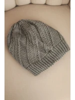 Dámská zimní čepice s vlnou tmavě šedá