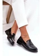 Elegantní Lakované Dámské Mokasíny Z Přírodní Kůže Vinceza 18100 Černé