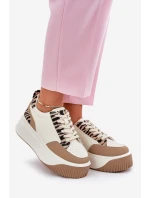 Dámské tenisky na masivní platformě Zebra Bežové Tamorniel