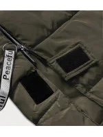 Dlouhá dámská péřová bunda v khaki barvě (AG3-3038) Dlouhá dámská péřová bunda v khaki barvě (AG3-3038)