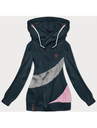 Mořsko-šedá hrubší dámská mikina s pruhy (2302) Mořsko-šedá hrubší dámská mikina s pruhy (2302)