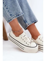 Dámské Kožené Tenisky Na Platformě GOE RR2N4106 Bílé