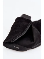 Dámská kotníková obuv na sloupku s vyvýšenou manžetou Idalia – černé