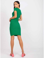 Zelené dámské tužkové šaty s krátkými rukávy Rue Paris (5604-13)
