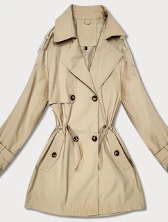 Krótki trencz na guziki Goodlookin jasny beżowy (KK60415-3#)