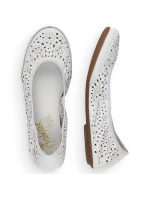 Kožená pohodlná polobotka Rieker W RKR649 bílá