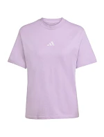 Dámské bavlněné tričko adidas Essentials 3-Stripes světle fialové JX7619