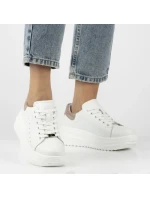 Dámské kožené polobotky na platformě bílé Filippo DP6739