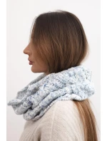 Dámský pletený měkký melírovaný zimní šál KN25 modrý