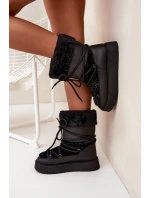 Dámské Sněhule S Kožešinou A Šněrováním Na Platformě Černé Marinna