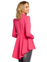 Asymetrický frak s límcem a zapínáním na knoflíky M165 - černý - Moe