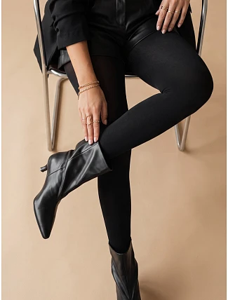 Dámské silné, krycí bavlněné punčocháče, černé, FashionStreet UY3215