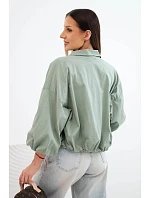Dámská bavlněná bomber bunda na zip khaki Dámská bavlněná bomber bunda na zip khaki