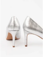 Výborné lodičky dámské stříbrné na jehlovém podpatku Výborné lodičky dámské stříbrné na jehlovém podpatku