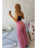 Široké kalhoty tmavě růžové Široké kalhoty tmavě růžové