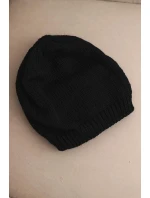 Dámská zimní čepice s ušima a ribbovaným vzorem K440 černá