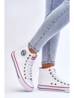 Dámské klasické vysoké tenisky Big Star T274026 Bílé Dámské klasické vysoké tenisky Big Star T274026 Bílé