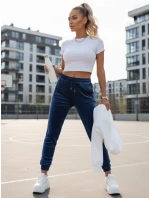 Dámské velurové modré tepláky FashionStreet UY2836