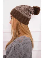 Čepice Paris fleece K213 hnědá+ecru Čepice Paris fleece K213 hnědá+ecru