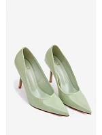 Klasické lakované lodičky z imitace kůže Zelené Odira