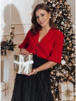 NUTI dámský rozepínací svetr červený FashionStreet MY2370