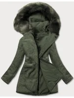 Khaki teplá oboustranná dámská zimní bunda (w610big) Khaki teplá oboustranná dámská zimní bunda (w610big)