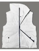 Bílá péřová dámská vesta se stojáčkem (5M3150-281) Bílá péřová dámská vesta se stojáčkem (5M3150-281)