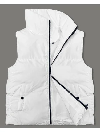 Bílá péřová dámská vesta se stojáčkem (5M3150-281) Bílá péřová dámská vesta se stojáčkem (5M3150-281)