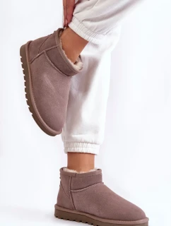 Dámské semišové nízké boty do sněhu Šede Shelie