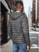 Pánská přechodná prošívaná tmavě šedá bunda FashionStreet TX4422
