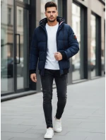 Pánská zimní bunda s kapucí tmavě modrá FashionStreet TX5086z Pánská zimní bunda s kapucí tmavě modrá FashionStreet TX5086z