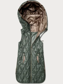Lekka kamizelka damska ze złotym zamkiem Goodlookin khaki (B8586/B8587-11)