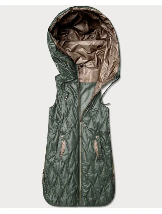 Lekka kamizelka damska ze złotym zamkiem Goodlookin khaki (B8586/B8587-11)