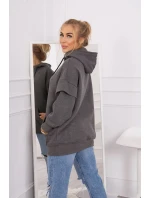 Mikina Warm-up s polovičním zipem v grafitové barvě