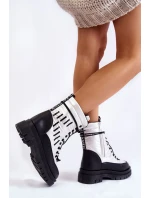 Dámské šněrovací sněhule Vinceza 23-34586 bílo-černé