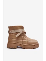 Dámské kotníčkové boty se šitím a šněrováním khaki Bizzanti Dámské kotníčkové boty se šitím a šněrováním khaki Bizzanti