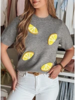 Dámský oversize svetr s citrony Lemon grey FashionStreet MY2478
