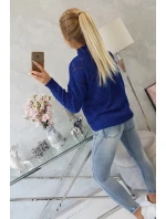 Poloviční rolák s kosočtvercovým vzorem chrpově modrý