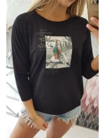 Halenka s potiskem Star Style černá Halenka s potiskem Star Style černá