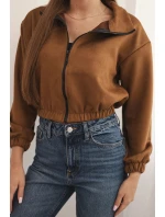 Semišová mikina na zip Velbloud Semišová mikina na zip Velbloud