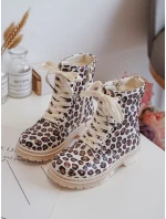 Ošetřené dětské boty na zip Bežovo-hnědé Dolida