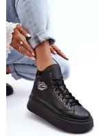 Dámské vysoké tenisky na zip Lemar černé Katerin