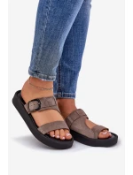 Dámské Semišové Pantofle Na Platformě Hnědé Zazoo 3024 Dámské Semišové Pantofle Na Platformě Hnědé Zazoo 3024