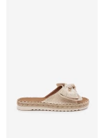 Dámské Pantofle Na Platformě S Pletením A Mašlí Béžové Alpireda