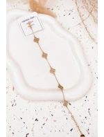 Náramek ze nerezové oceli se zlatými přívěsky Náramek ze nerezové oceli se zlatými přívěsky