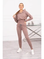 Dámská sada s širokými šňůrkami moka - Kesi Dámská sada s širokými šňůrkami moka - Kesi