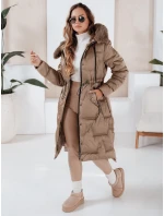 Dámská zimní dlouhá prošívaná bunda s umělou kožešinou FashionStreet TY5073